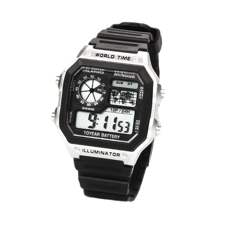 Colorful Waterproof Luminous Alarm Electronic Watch Boys Teenagers Universal Watch Multifunctional Outdoor Sports Watch