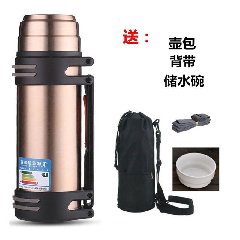 Stainless steel vacuum flask travel flask vacuum cup large capacity outdoor sports cold water flask portable car
