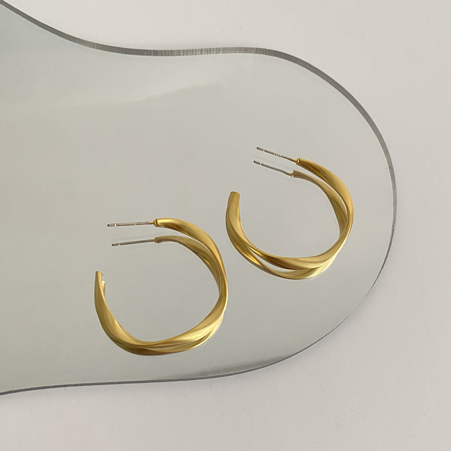 C-shaped circle round face earrings new earring pendant jewelry earring hoop silver needle ear stud