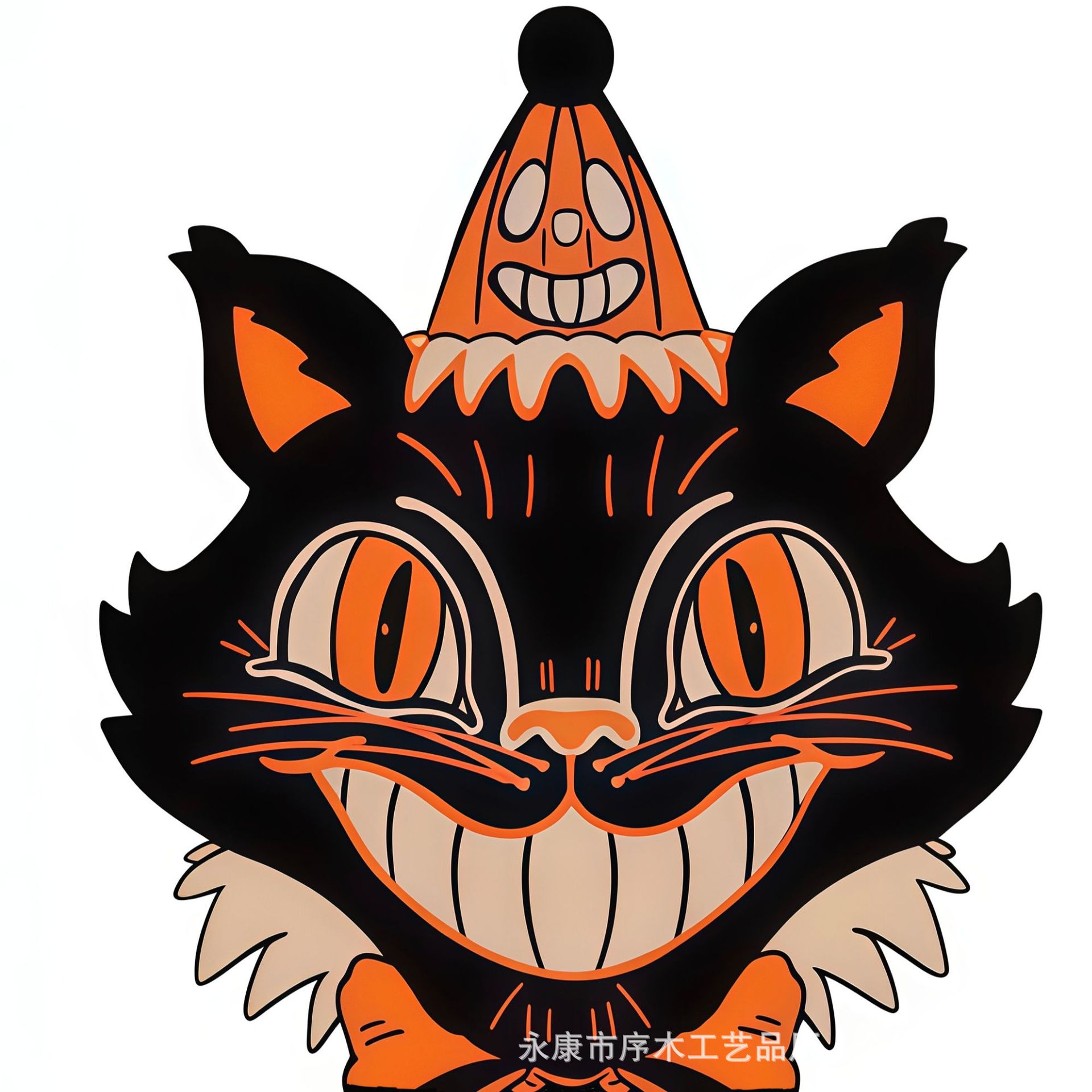 Halloween Wooden Tabletop Tray Ornament Ghost Black Cat Pumpkin Owl Home Window Display Decoration
