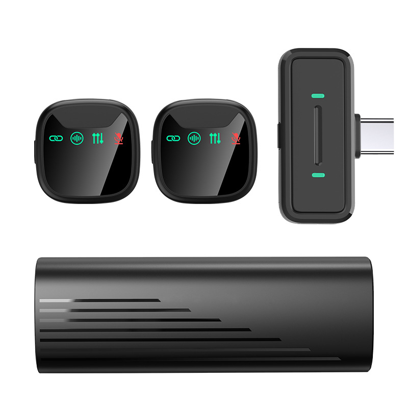 New Portable Wireless Clip-on Microphone, One-to-Two, for Live Streaming, Noise Reduction, Wireless Microphone Clip-on Mic