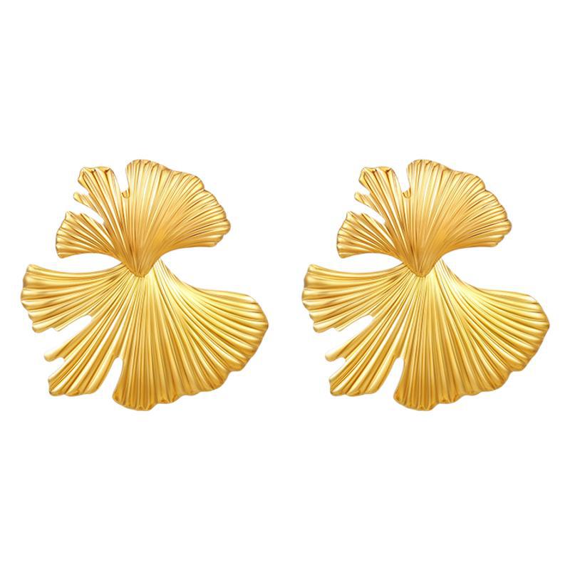 Square striped stainless steel earrings for women, 18K ear accessories, EU certified