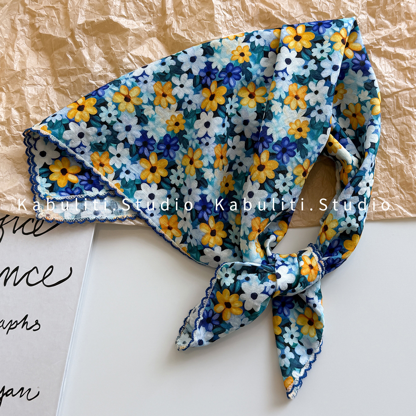 Small square scarf women's triangle headwrap sun protection hair band neck protection shirt neck scarf gauze scarf thin scarf