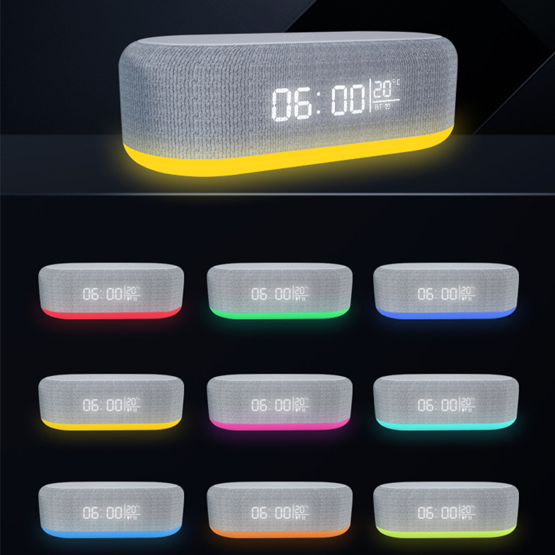 2024 new colorful Bluetooth speaker wireless charger multi-function clock wireless charger gift wireless charger