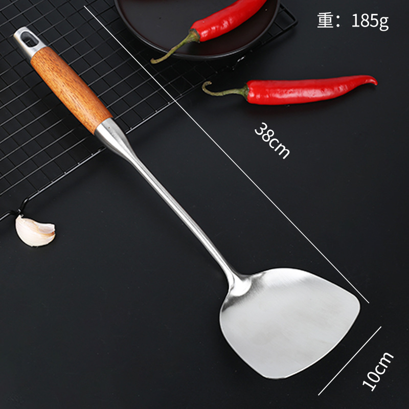304 rosewood stainless steel spatula spoon kitchen frying spatula household frying spatula slotted spatula