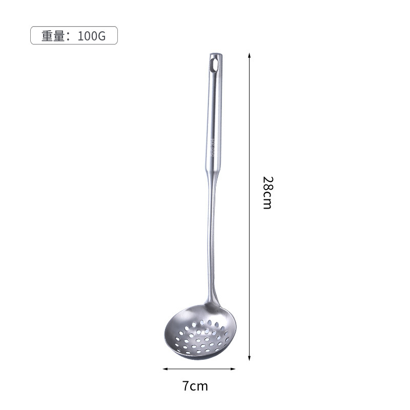 Soup spoon household long handle large size serving soup stainless steel thickened porridge spoon hot pot spoon slotted spoon small set