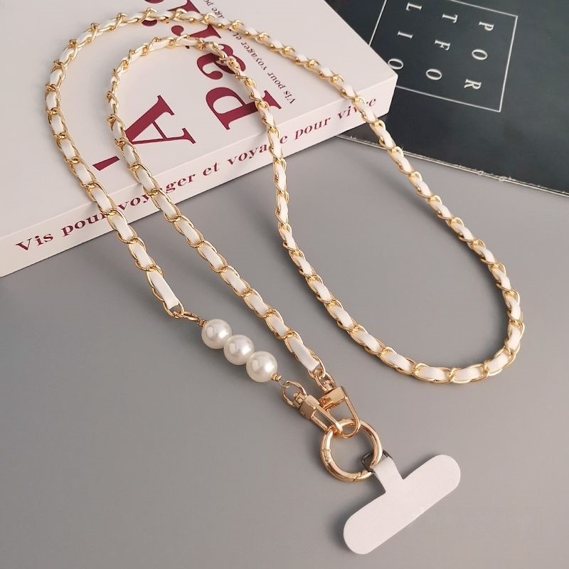 Phone Lanyard Women Pearl Long Crossbody Pikachu Chain Small Fragrance Style Neck Strap Universal Chain