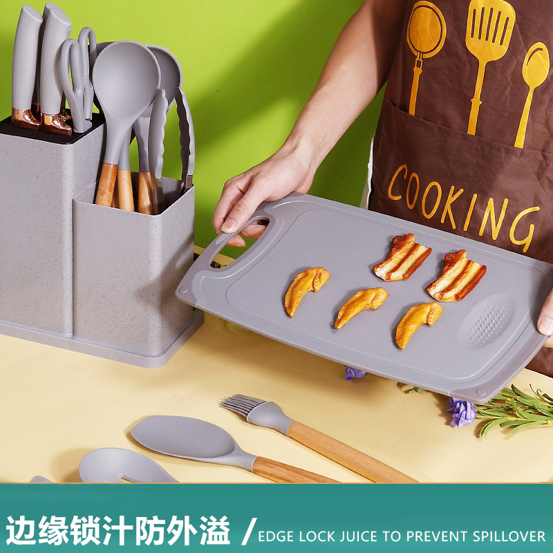Silicone Spatula and Soup Spoon 19-Piece Set Non-Stick Silicone Spatula Food Grade Silicone Kitchenware Knife Set