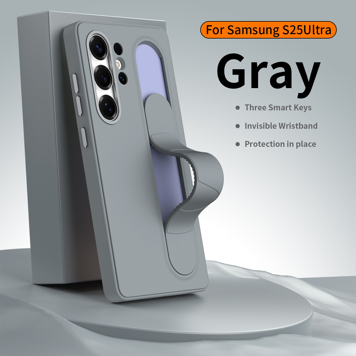 For Samsung S26Ultra Phone Case S25U Official Smart Button S24P Silicone Wrist Strap S23U Protective Case