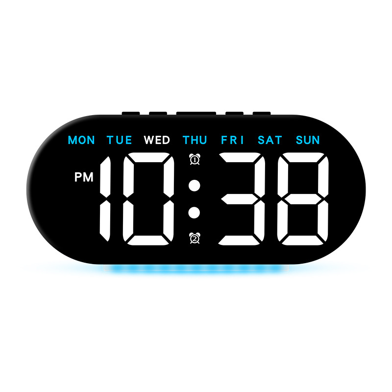 Innovative LED Large Digital Word Clock Atmosphere Light Date Desk Clock Multifunctional Digital Alarm Clock GH8033