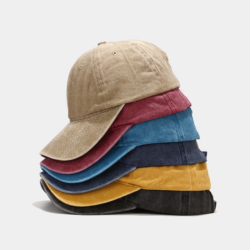 Washed Simple Baseball Cap for Men and Women, Outdoor Duckbill Cap, Simple Cap, Customizable