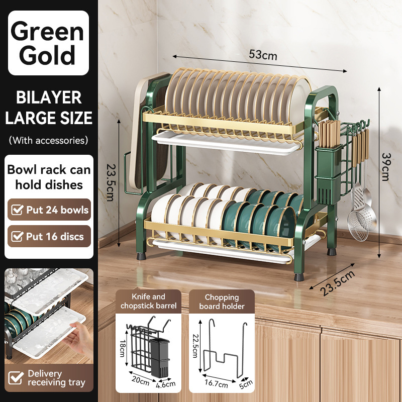 Kitchen draining bowl dish rack storage rack bowl plate household bowl rack countertop cutting board integrated storage rack