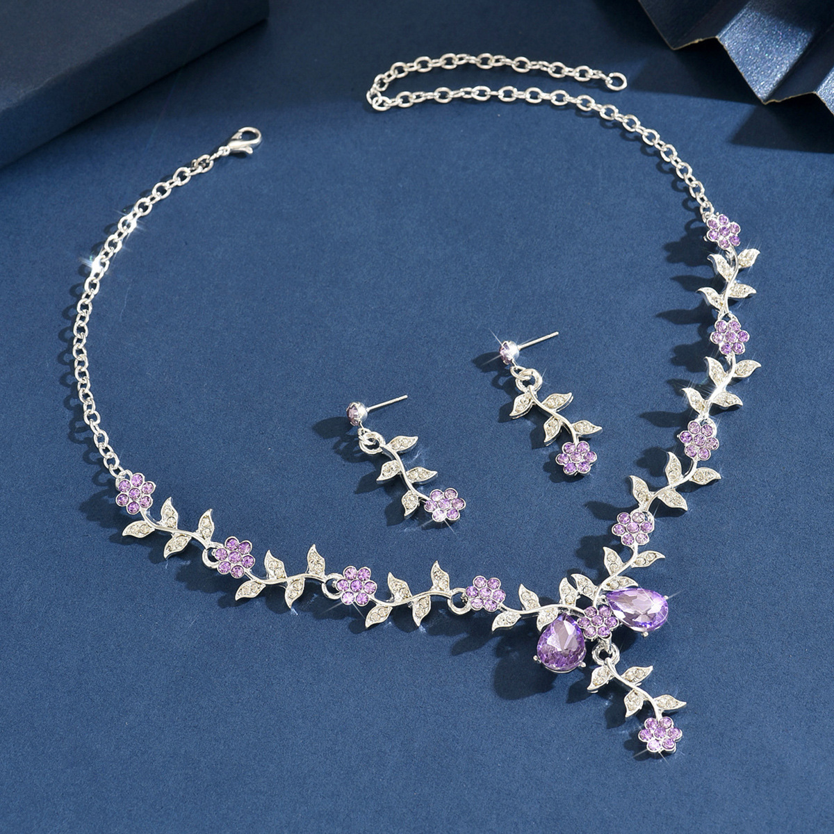 Exquisite Flower Jewelry Set Bride Wedding Evening Dress Two-Piece Set