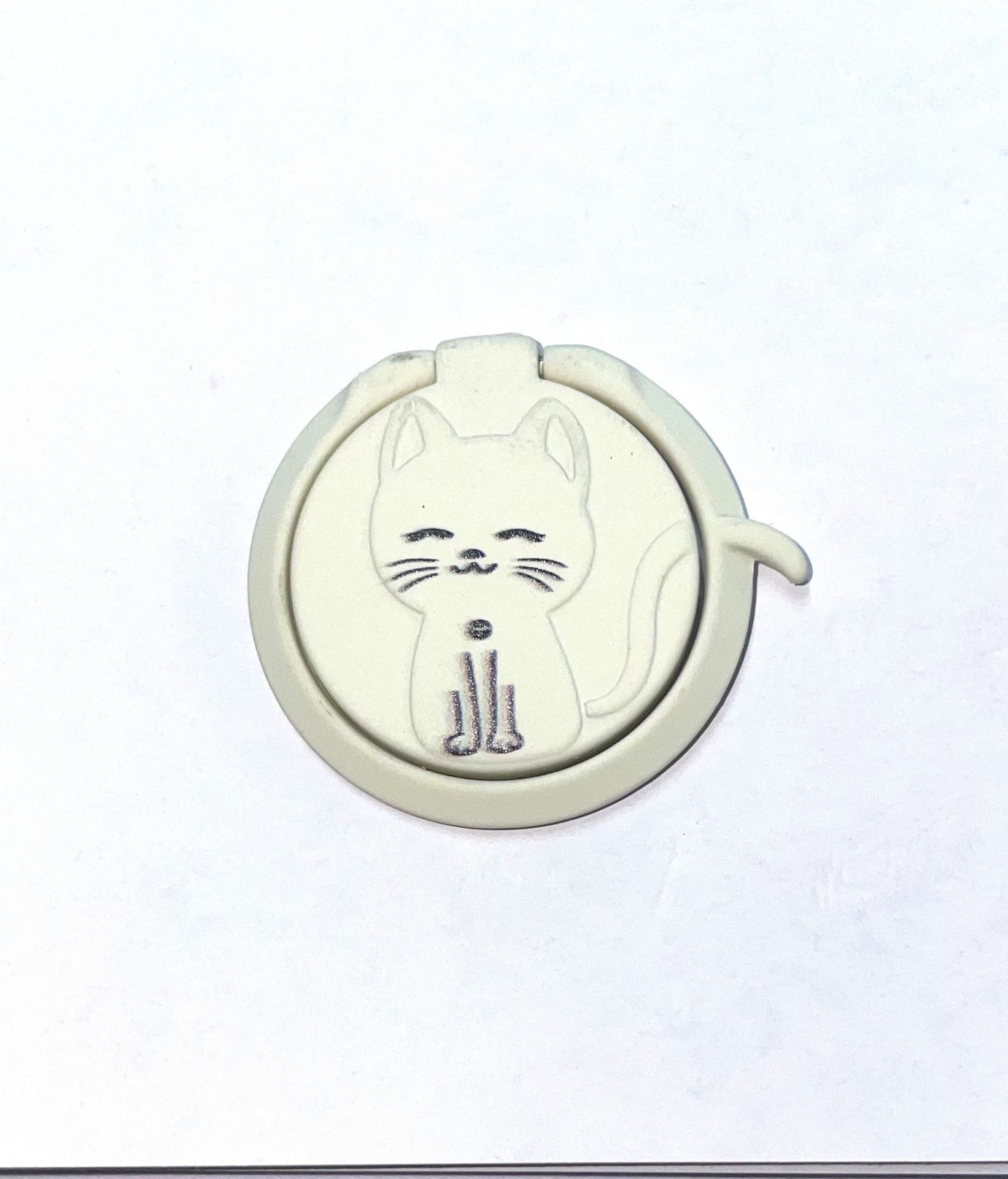 Metal ring phone stand back sticker cat cartoon animal alloy portable