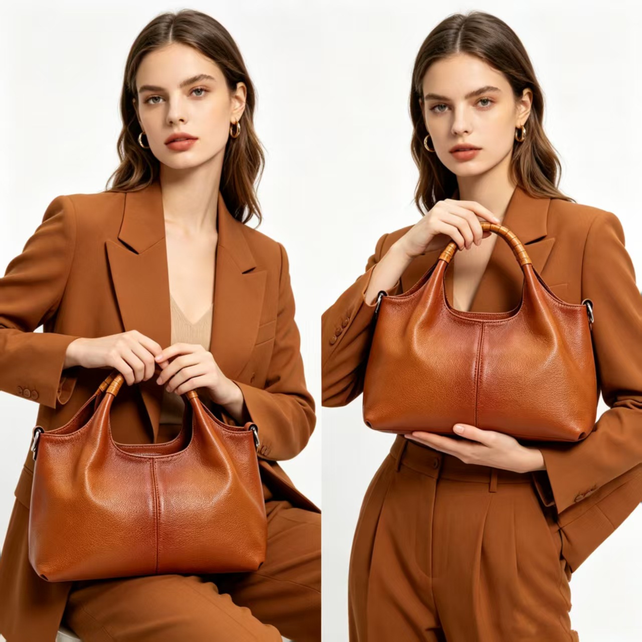 2025 Casual Large Capacity Soft Leather Crossbody Women's Single Shoulder Handheld Bag Style