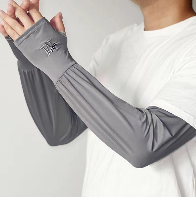 Summer Sun Protection Arm Sleeves for Men Ice Silk Breathable Loose M Logo Outdoor UV Protection Sun Protection Arm Sleeves Ice Silk