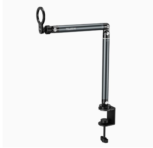 TELESIN Magnetic Phone Desktop Live Streaming Stand Floor Stand Aluminum Alloy Foldable Overhead Stand for Online Teaching