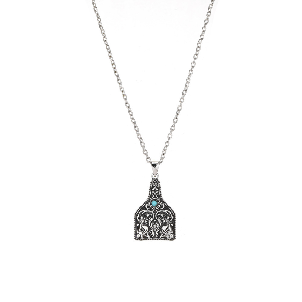 Big Brand Necklace Turquoise Bohemian White Green Flower Necklace