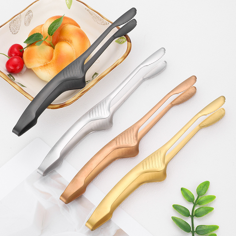 Stainless steel barbecue clip, Japanese-style serrated dual-purpose grill clip, one-piece forming, anti-slip, household kitchen supplies