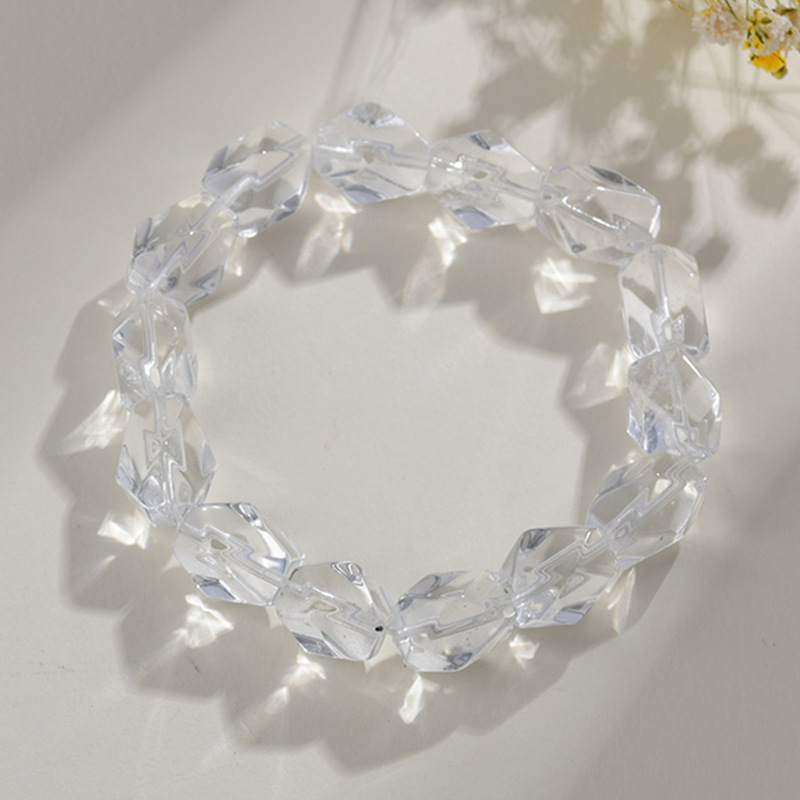 Natural White Crystal Aquamarine Round Bead Bracelet Women Fresh Bracelet Network Jewelry Custom