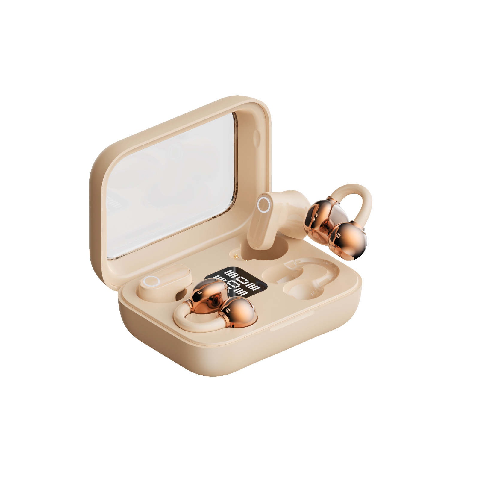 2026 New Bluedio 2-in-1 Bluetooth Earphones Wireless Clip-On Semi-In-Ear Long Battery Life Noise Cancelling Stereo