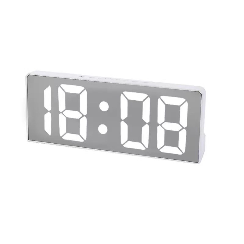 Mirror surface desktop clock, table clock time display, desktop decoration LED digital display electronic alarm clock