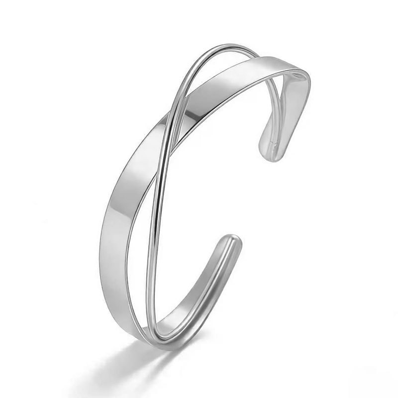 Open adjustable irregular geometric arm ring metal exaggerated cross bracelet arm bracelet
