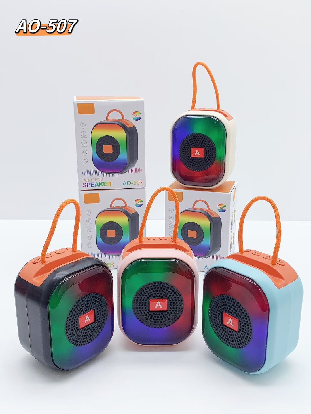 AO-507 Wireless Bluetooth Speaker Portable Outdoor Mini TWS Subwoofer RGB Light Small Speaker