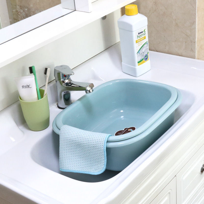 Rectangular plastic washbasin home use vegetable washing basin laundry basin large thickened dormitory student children baby washbasin