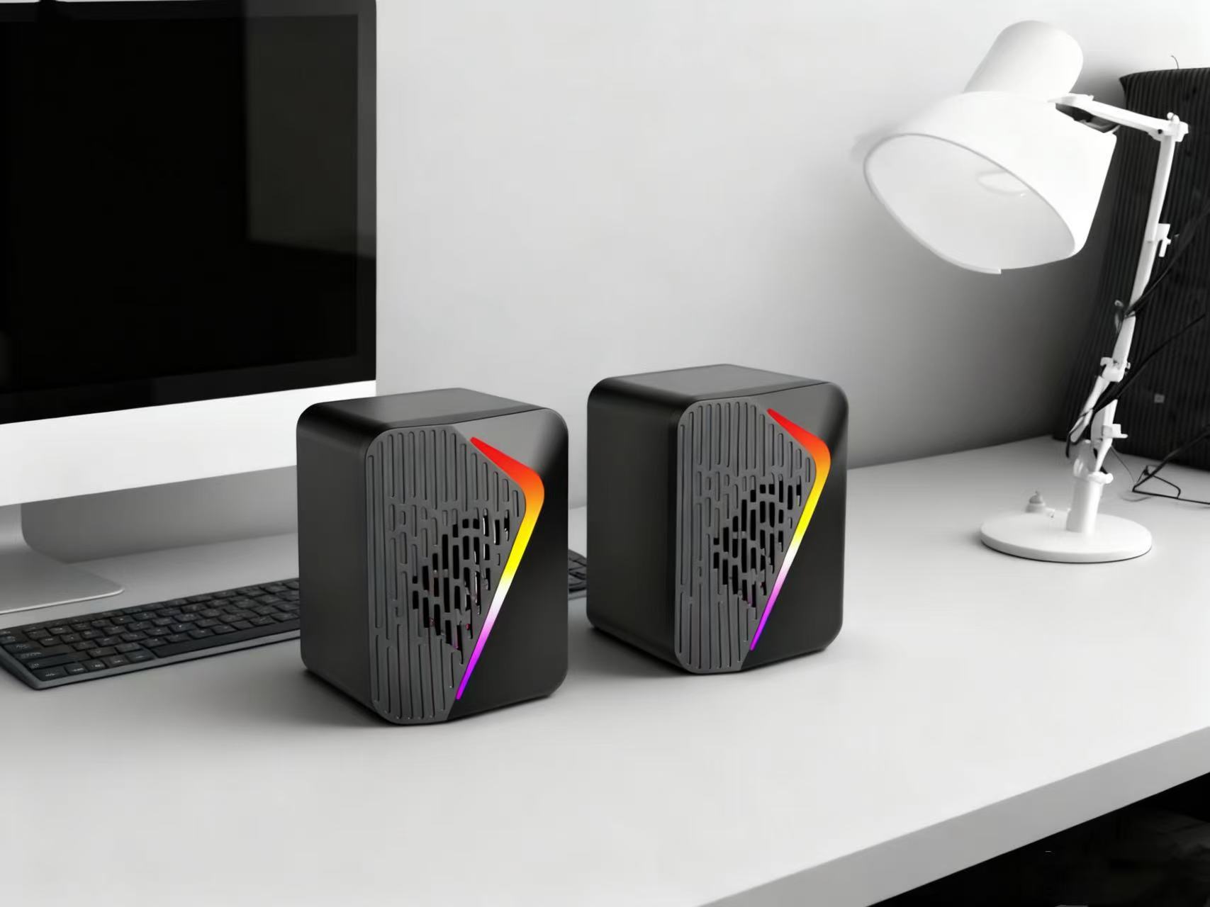 New wired desktop computer small speaker home desktop notebook glowing subwoofer speaker