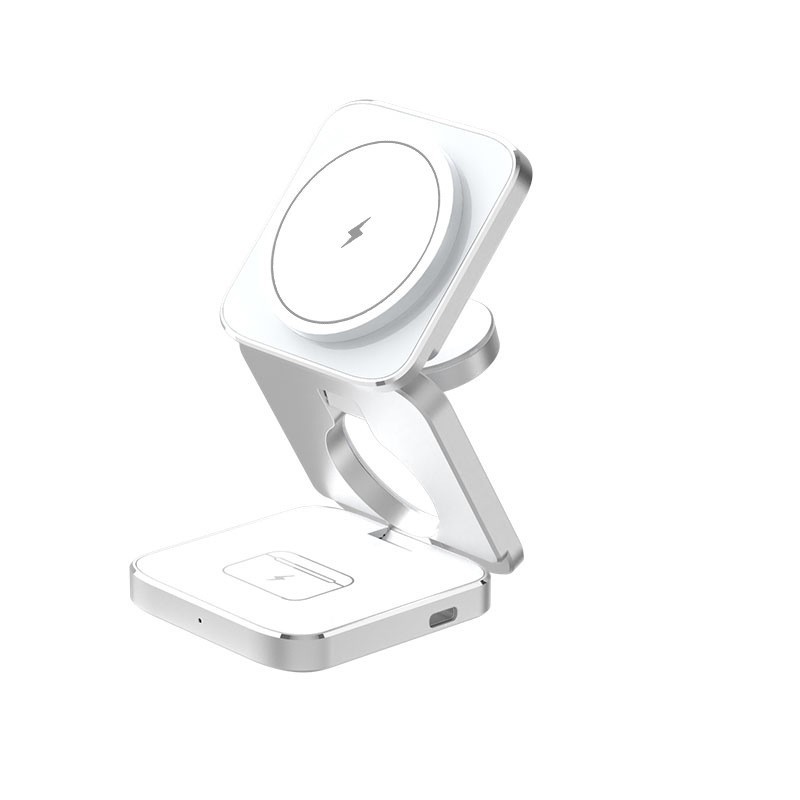 New Qi2 wireless charger aluminum alloy three-in-one magnetic wireless charger desktop phone stand wireless charger