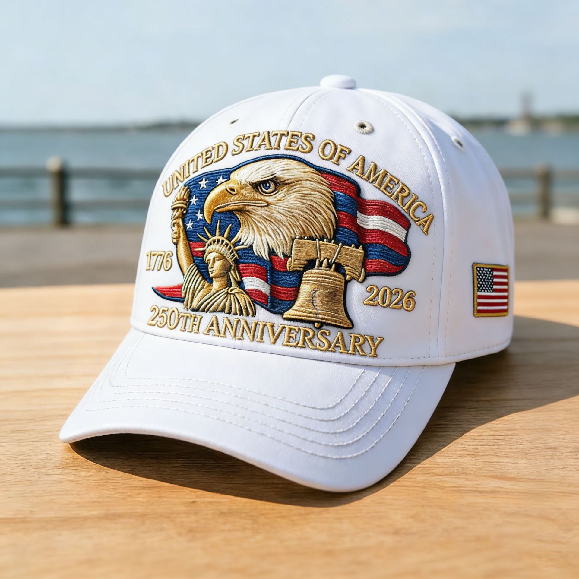 US 250th Anniversary Baseball Cap Statue of Liberty Embroidered Sun-Protective Visor Hat Cap