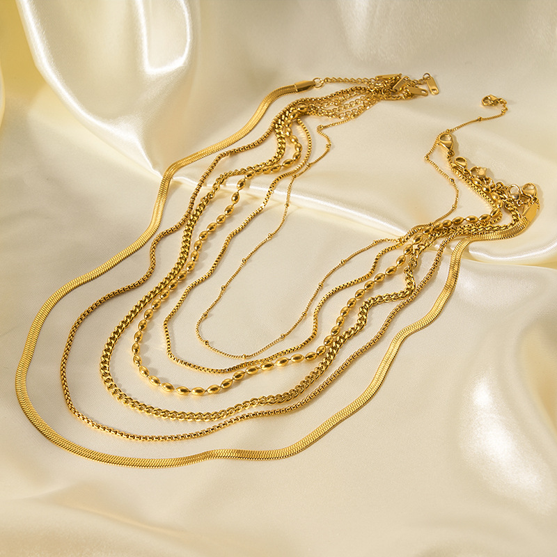 18K real gold electroplated necklace chain pendant hanging O-chain Figaro chain diy necklace jewelry accessories