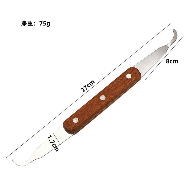 Double-head wooden handle range hood scraper, fan blade dedicated cleaning stainless steel kitchen appliance cleaning tool, oil scraper