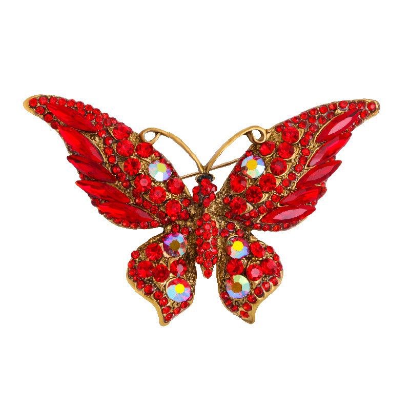 Crystal Rhinestone Butterfly Brooch Women Animal Insect Corsage Clothing Accessory Eco-Friendly Brooch