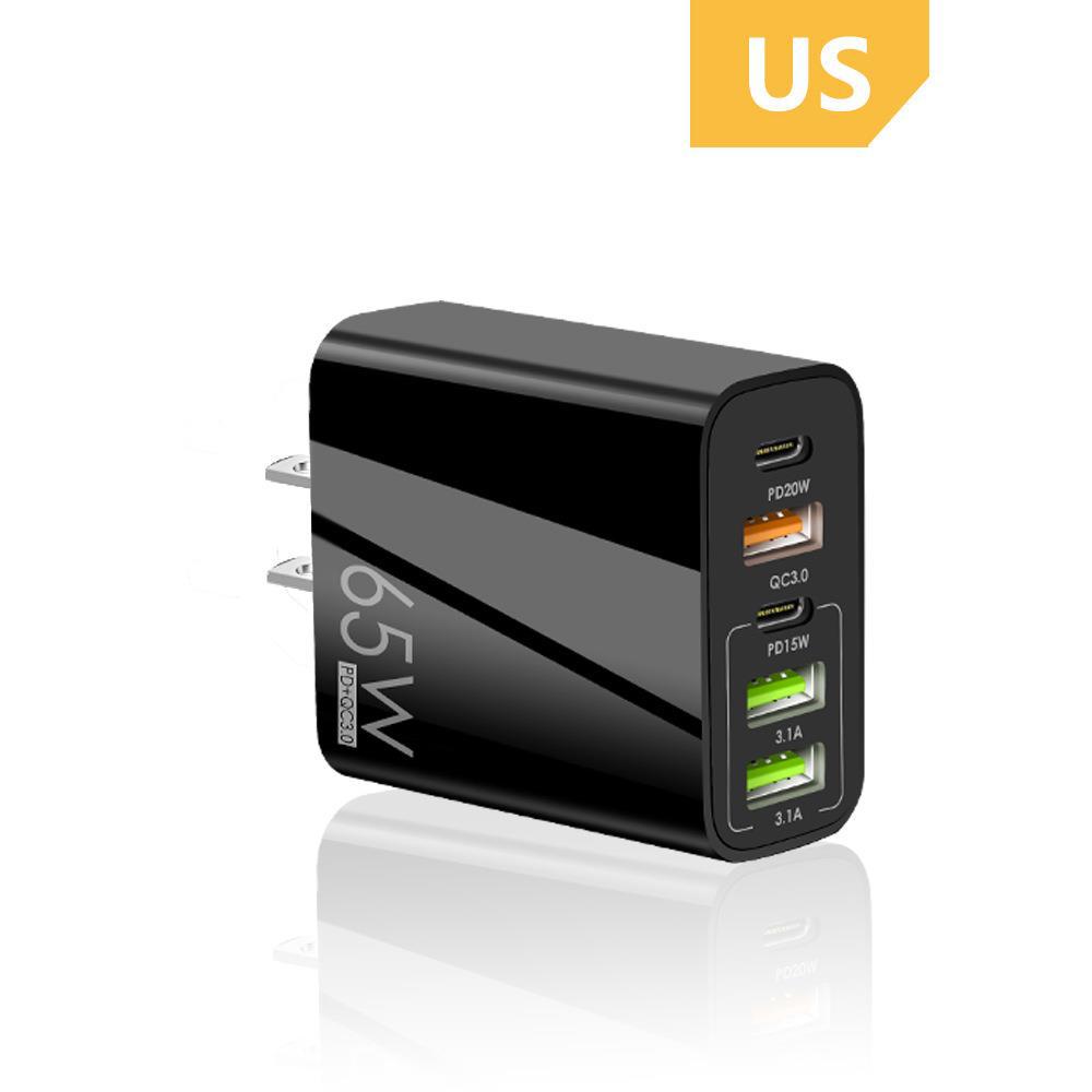 New PD65W Fast Charging Phone Charger 5V3.1A UK Plug PD+3USB Multi-Port Adapter Charging