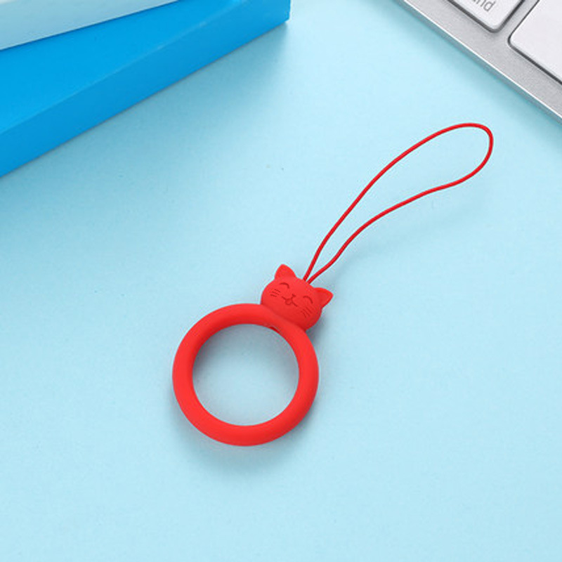 New Cat Silicone Ring Lanyard USB Drive Short Cartoon Phone Chain Pendant Liquid Silicone Ring Lanyard