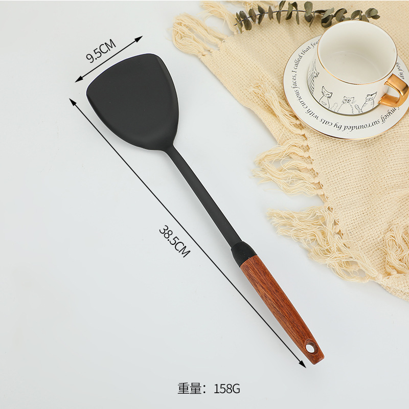 Wrought iron spatula household nitrided iron wok spatula cooking spatula high temperature resistant iron spatula spoon set
