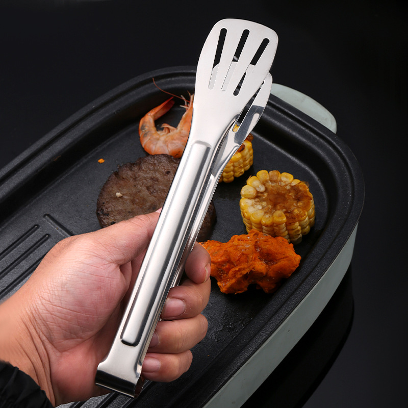 304 stainless steel food clip thickened barbecue clip fried steak bread barbecue clip outdoor self-service food clip