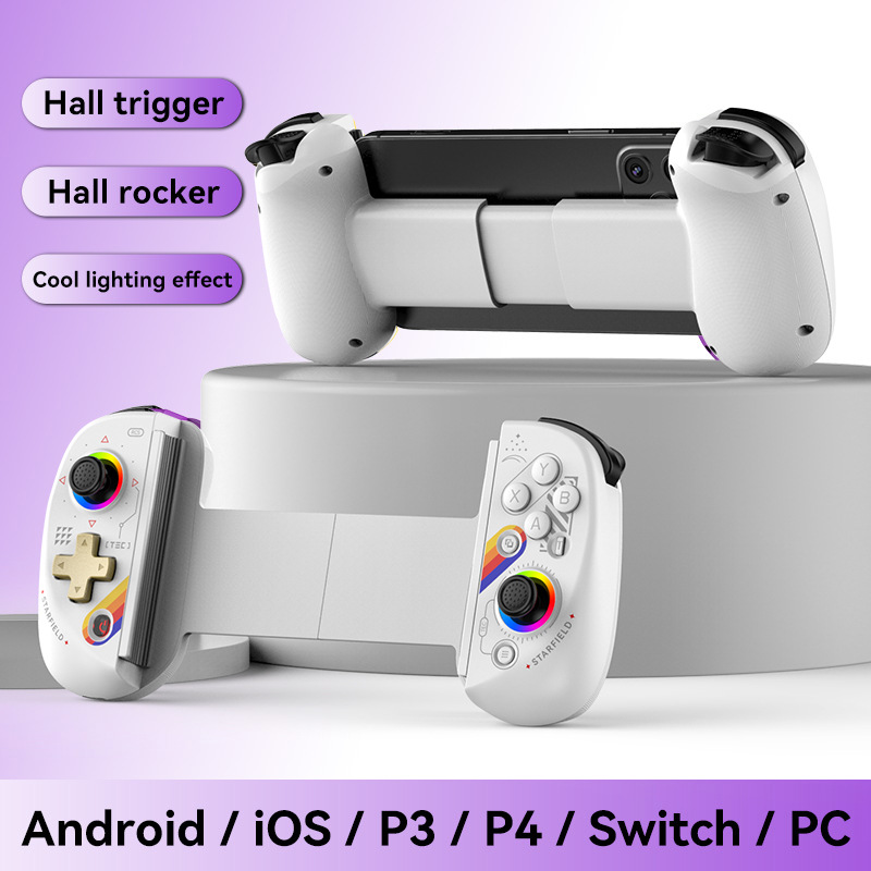 D8 Tablet Stretch Controller iOS Android Streaming Game Stretch Bluetooth Controller RGB Holographic Hall Joystick