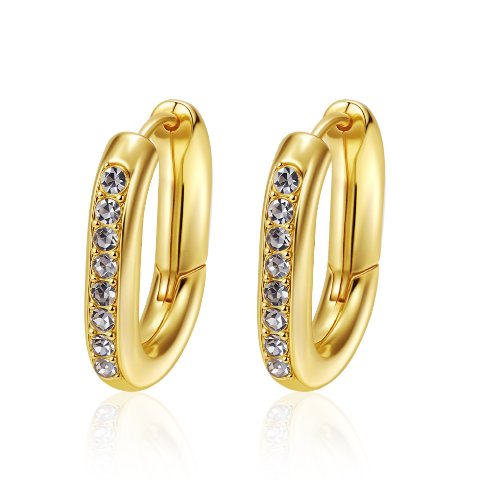 Titanium steel accessory small round bead stainless steel earrings, circle earrings simple