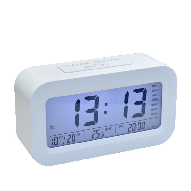 Rechargeable Alarm Clock Multiple Functions Hourly Chime Student Children Bedside Wake-up Music Alarm with Voice Clock