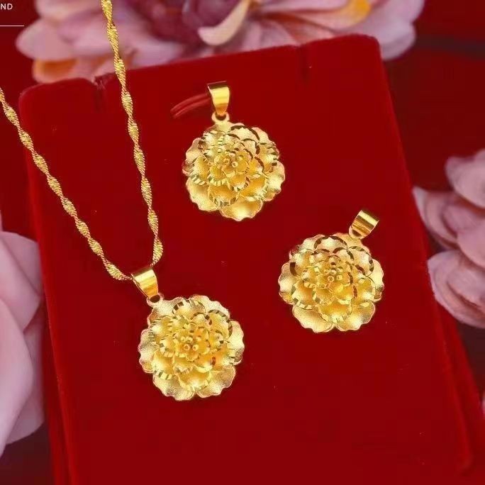 Peony flower pendant ethnic style gift for women