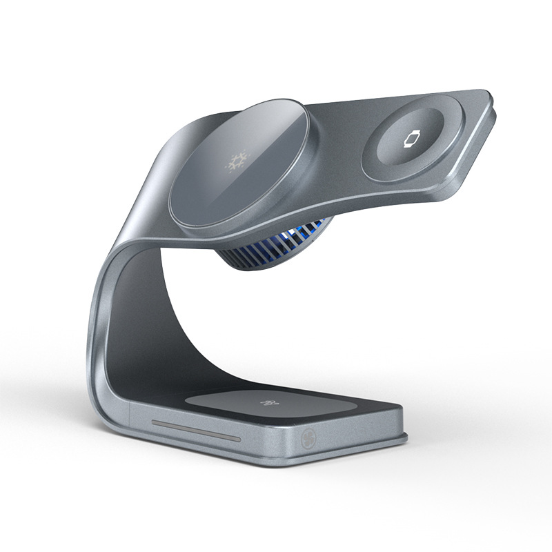 New Product with Semiconductor Cooling Fan Wireless Charger 3-in-1 Magnetic Stand 15W Wireless Fast Charger TEC