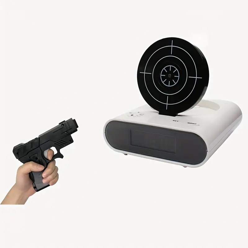 Lazy Wake-Up Shooting Target Alarm Clock Mini Infrared Shooting Digital LED Clock Bedroom Alarm Clock