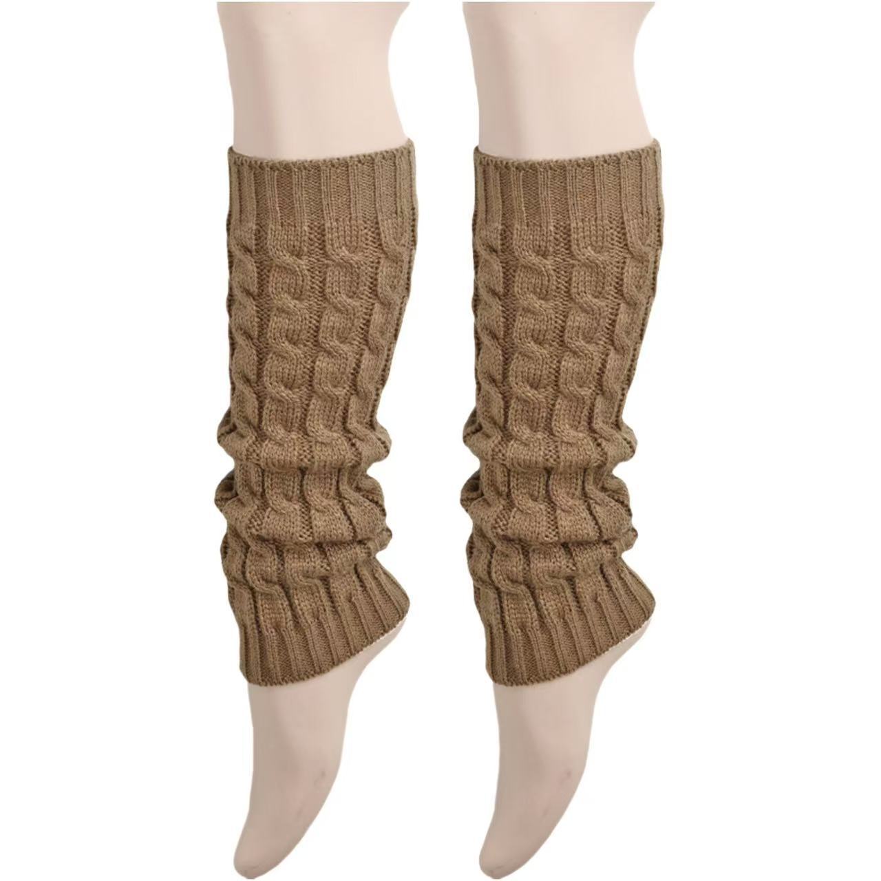 Stacked Socks Cuff Autumn Winter Knit Leg Warmers New Simple Women's Calf Shaping Cable Knit Socks