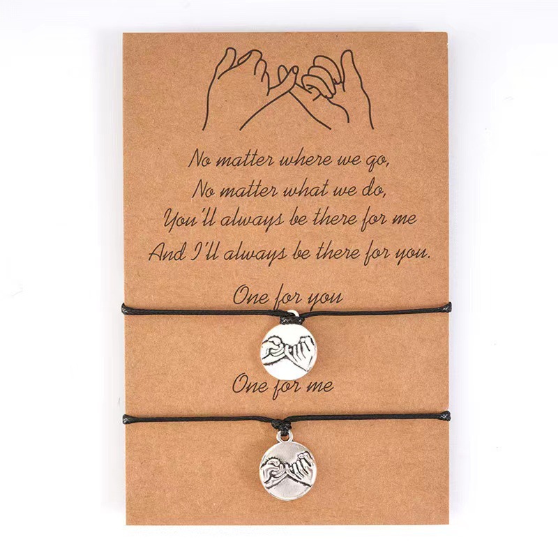 Heart-shaped tree of life wax thread handmade woven couple friendship card bracelet bracelet