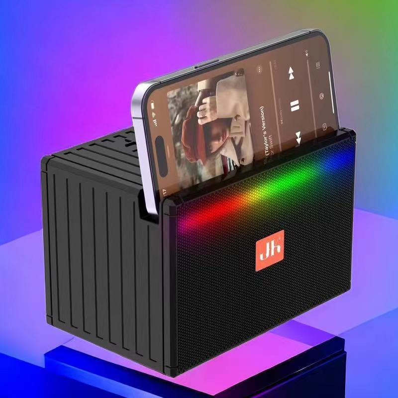 Mobile phone stand Bluetooth speaker large volume atmosphere light subwoofer speaker portable rope outdoor computer plug card speaker