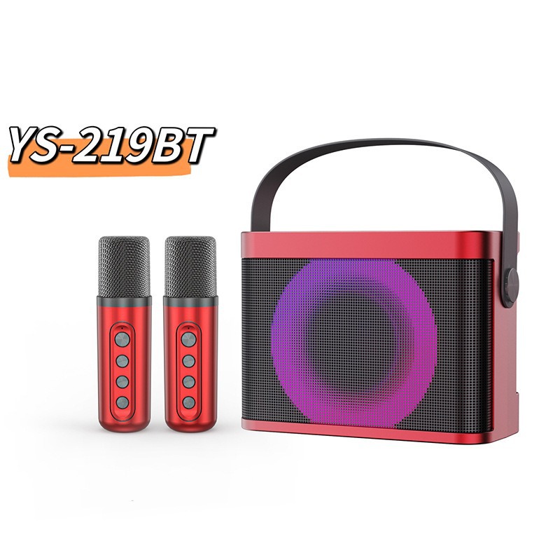YS-219BT Bluetooth Speaker Outdoor Portable RGB Light Wireless Microphone KTV Home Karaoke