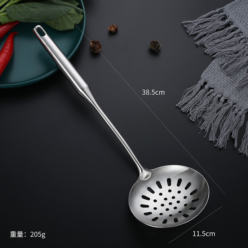 304 stainless steel kitchen utensil set heat-insulated handle full steel spatula soup spoon frying spatula slotted spoon kitchen custom LOGO
